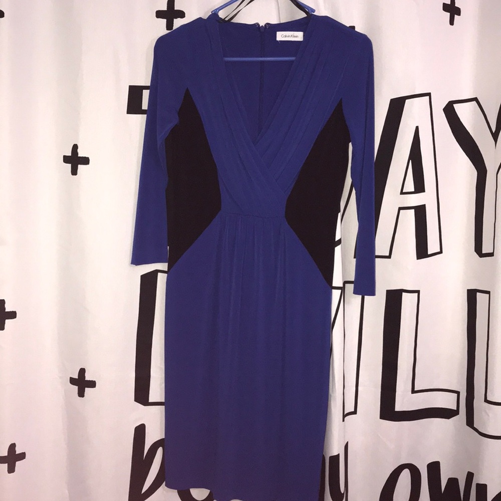 Calvin Klein blue and black dress